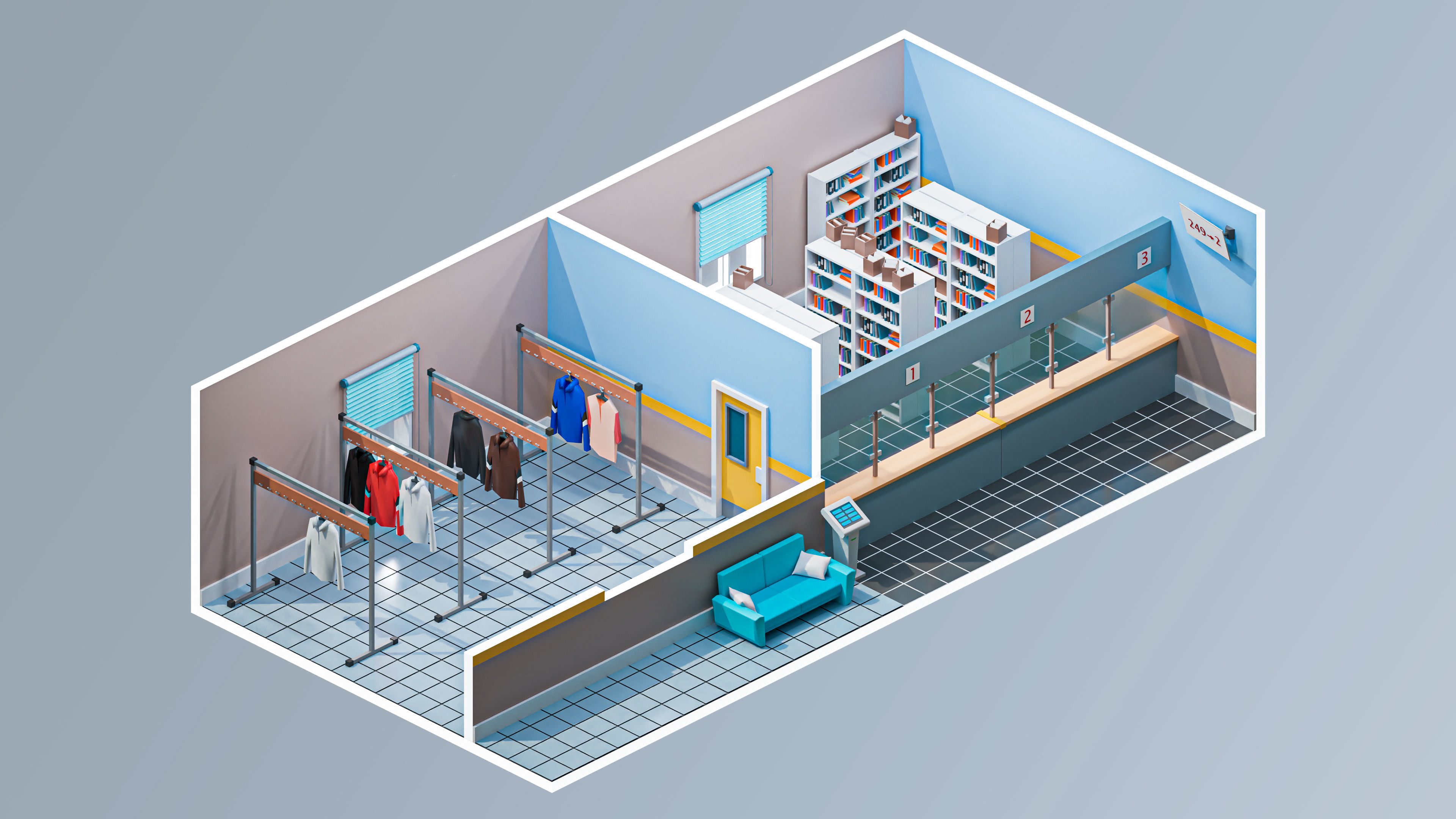 Hospital 2 Low-poly 3D model_12