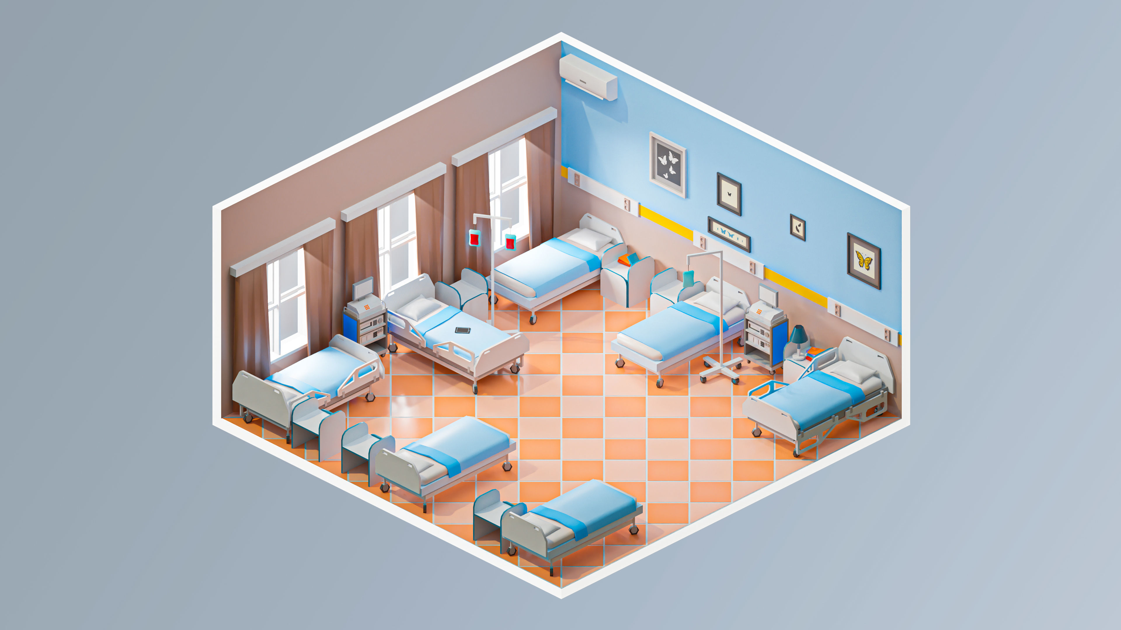 Hospital 2 Low-poly 3D model_23