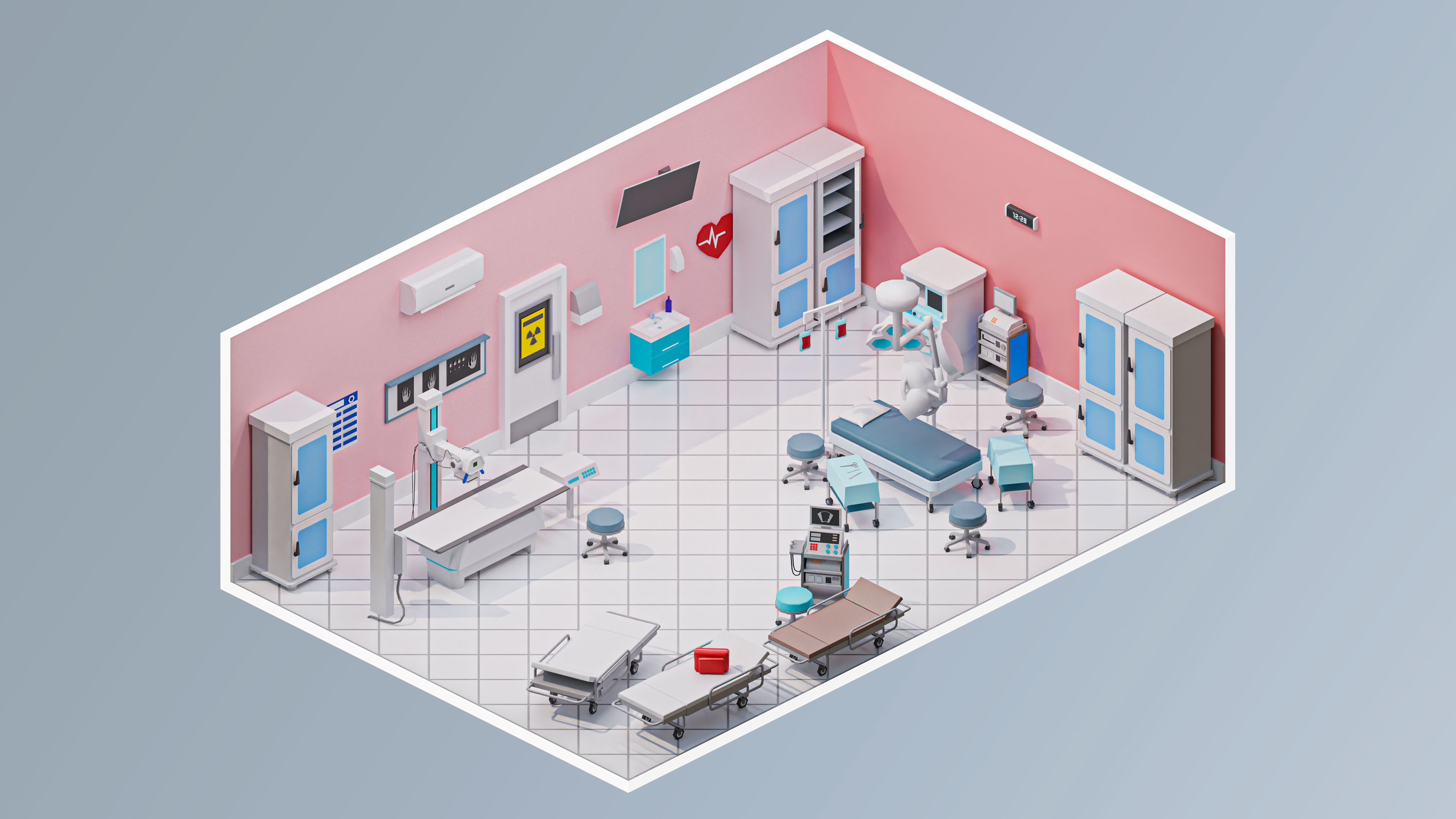 Hospital 2 Low-poly 3D model_16