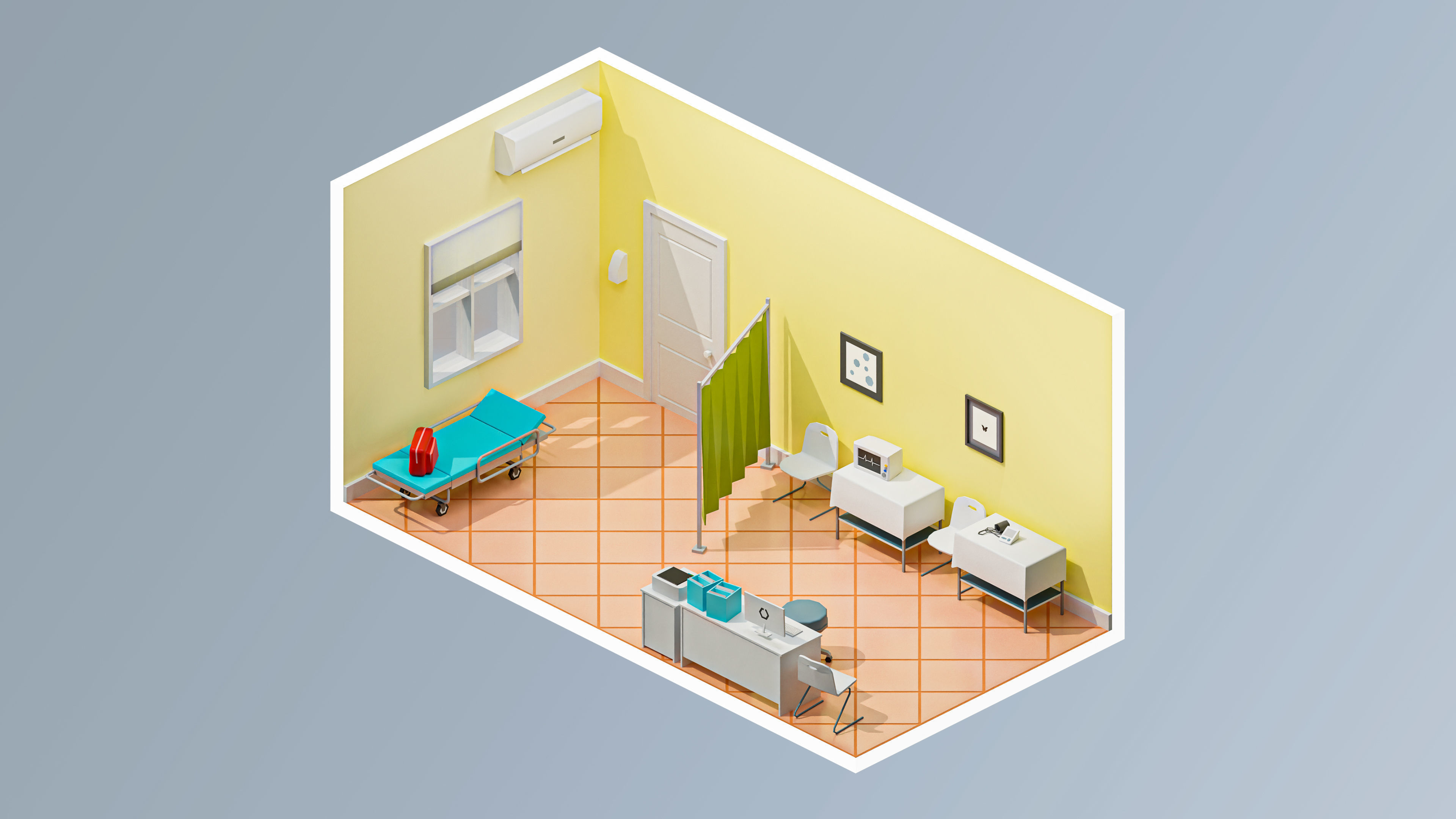 Hospital 2 Low-poly 3D model_27
