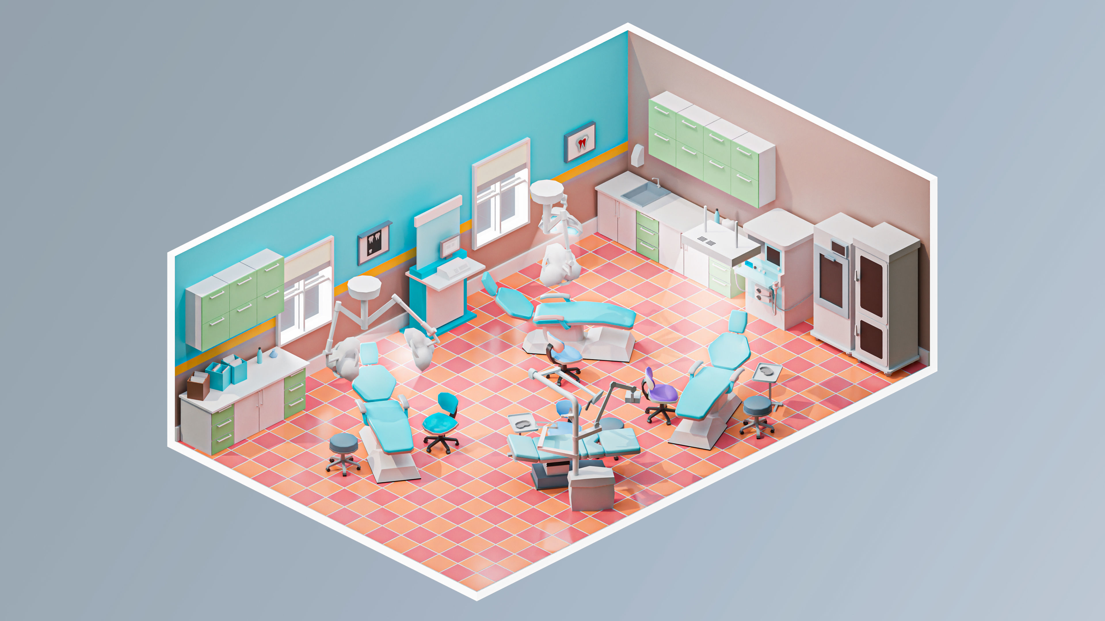 Hospital 2 Low-poly 3D model_13