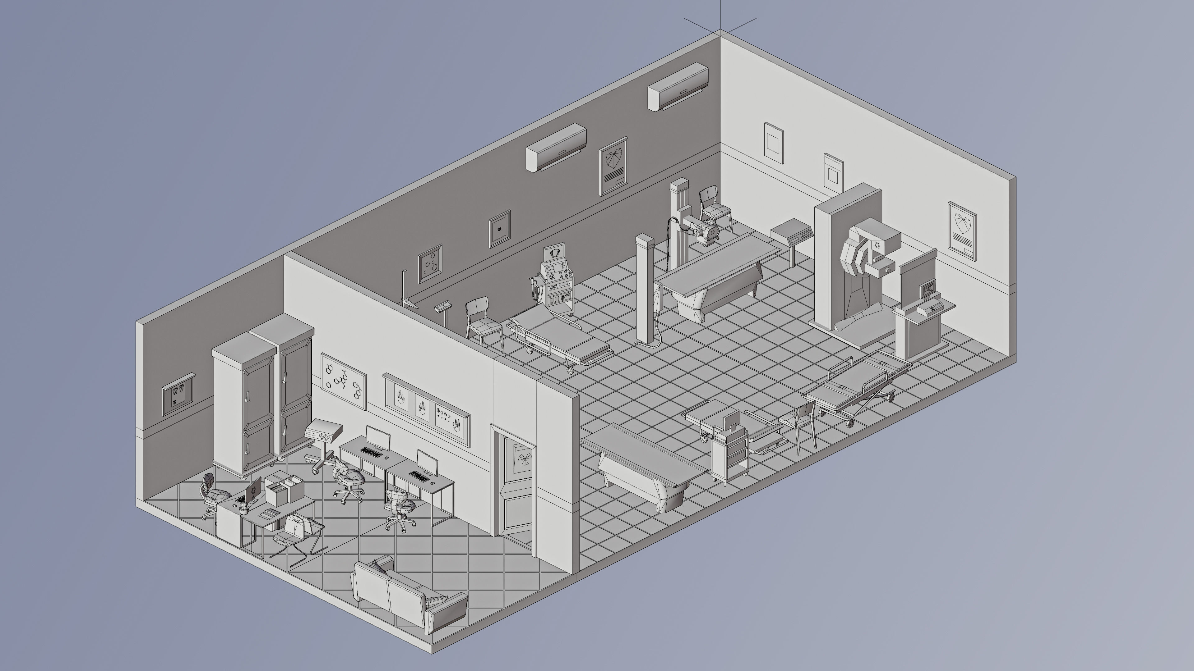 Hospital 2 Low-poly 3D model_76
