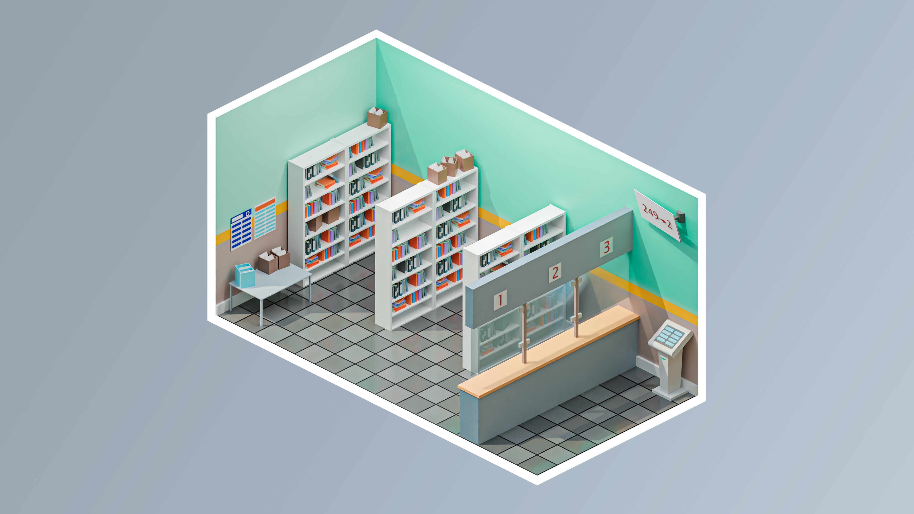 Hospital 2 Low-poly 3D model_30