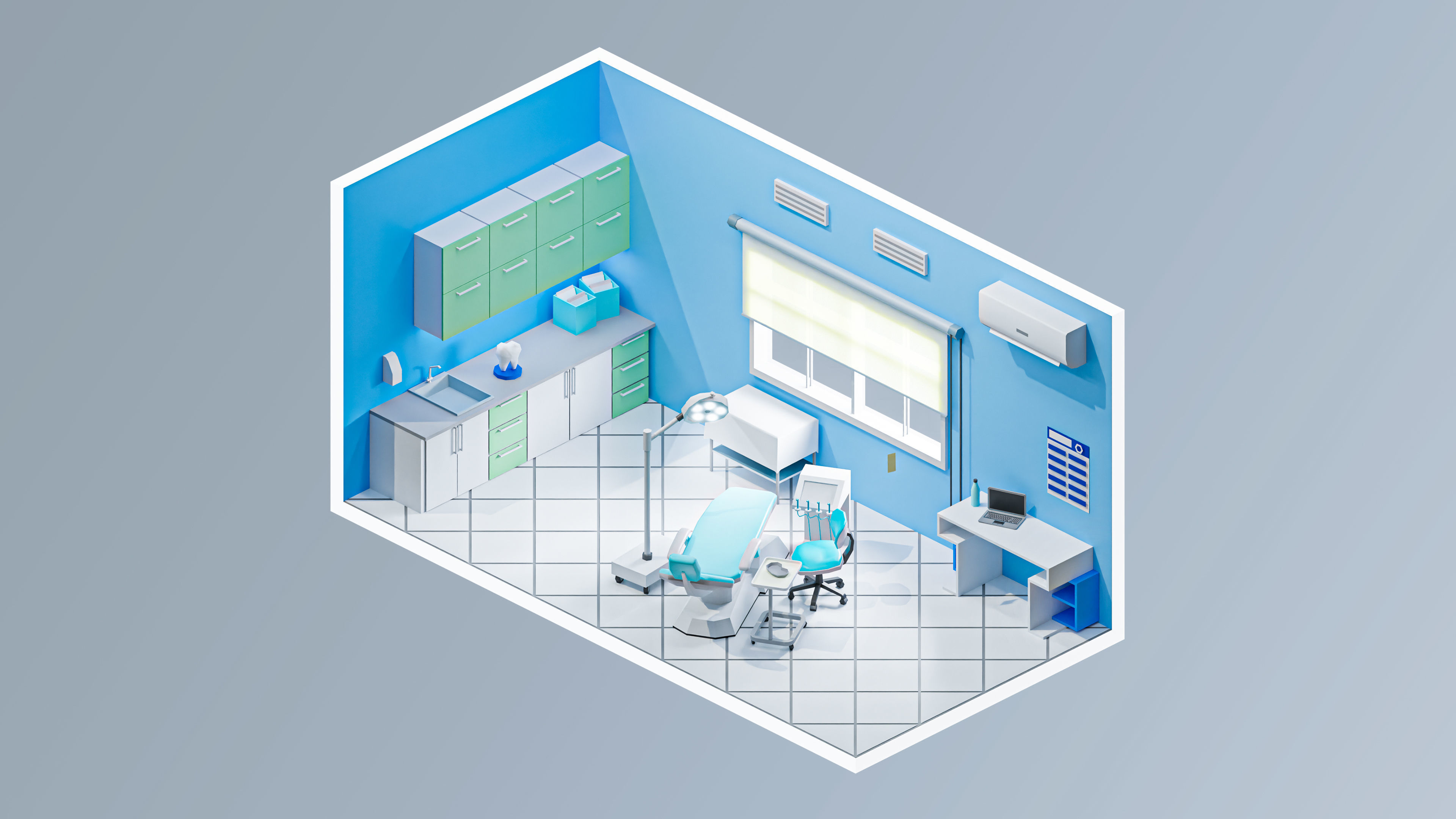 Hospital 2 Low-poly 3D model_25