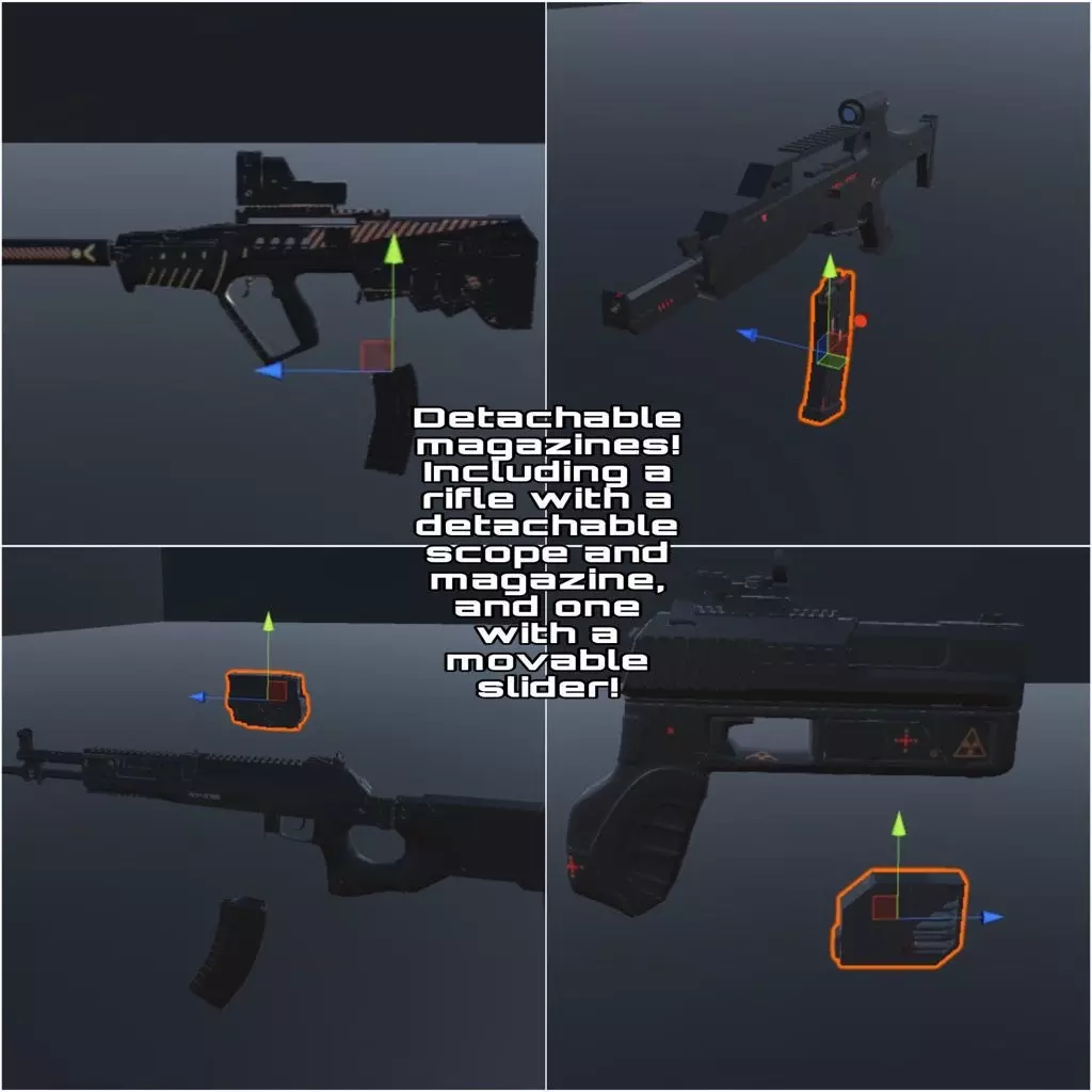 Sci-Fi Gun models pack Low-poly 3D model
