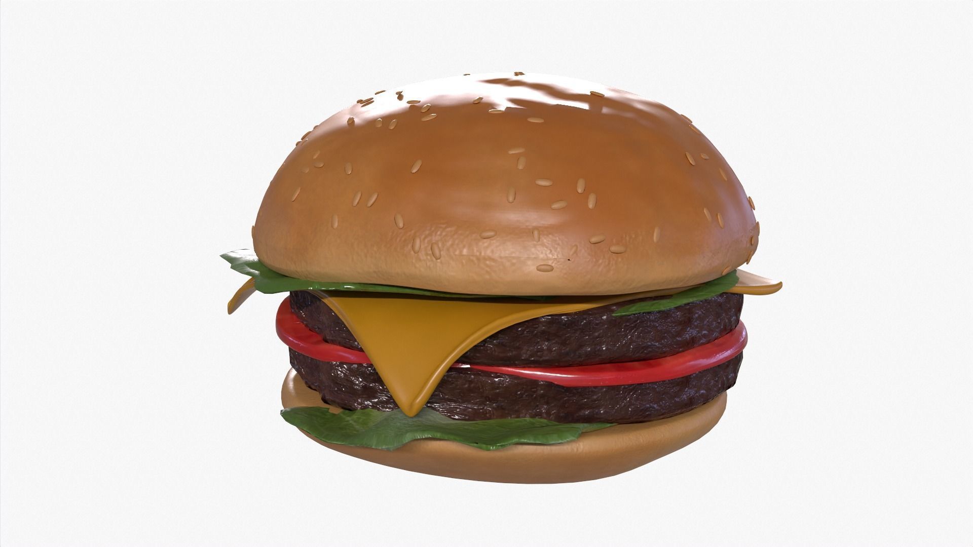 Hamburger Low-poly 3D model_4