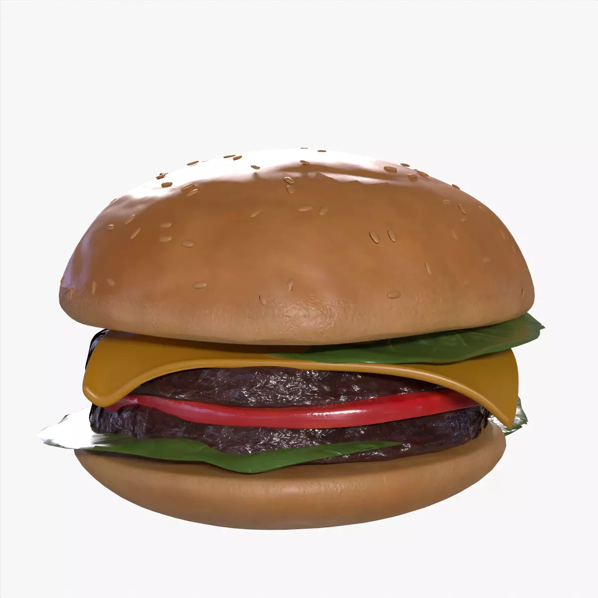 Hamburger Low-poly 3D model_0