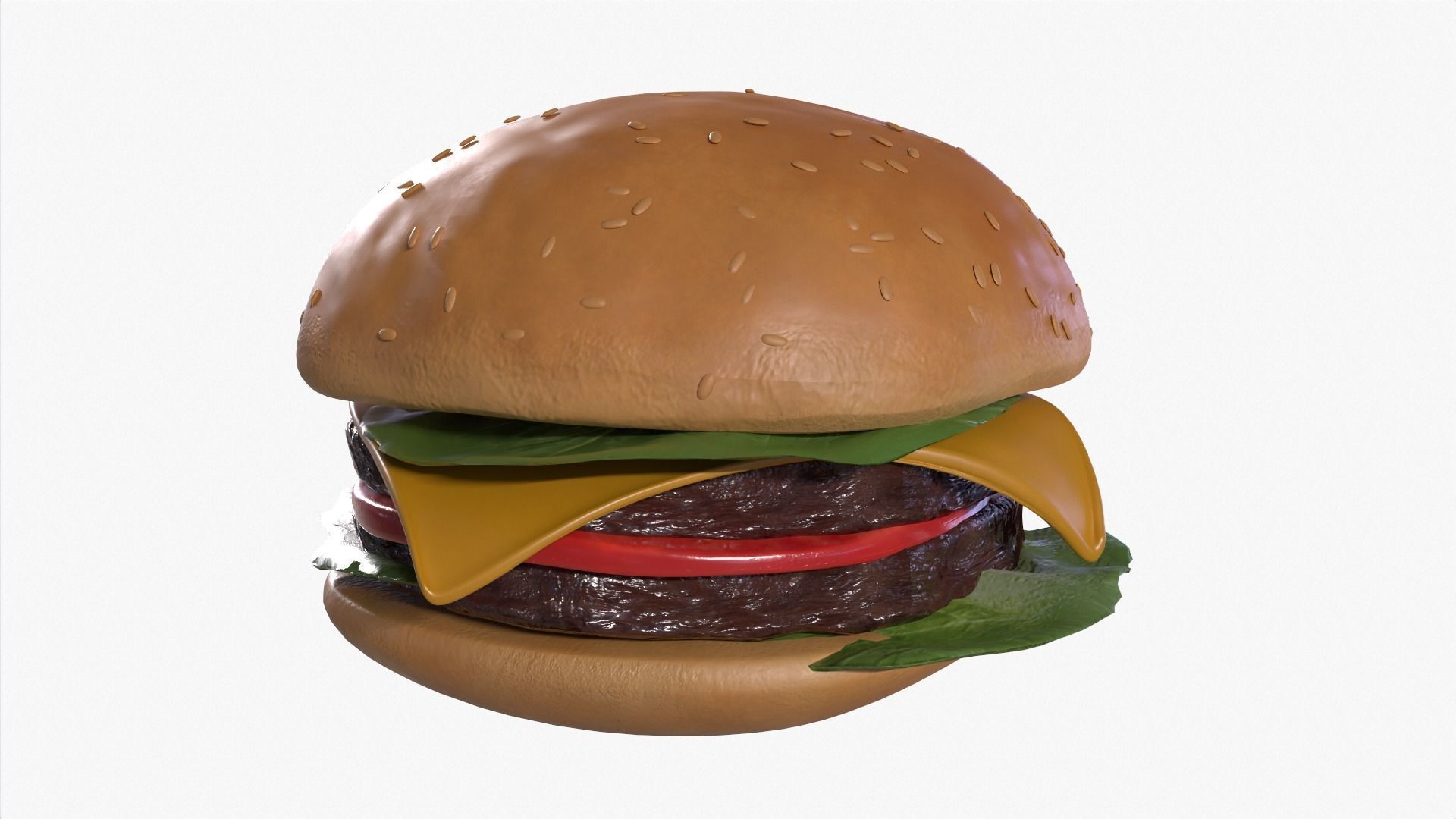 Hamburger Low-poly 3D model_3