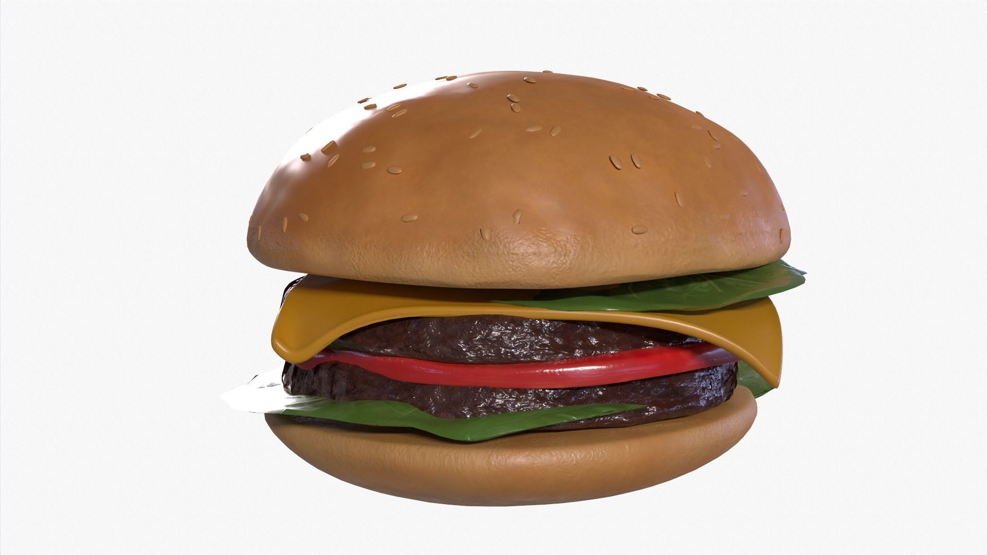 Hamburger Low-poly 3D model_1