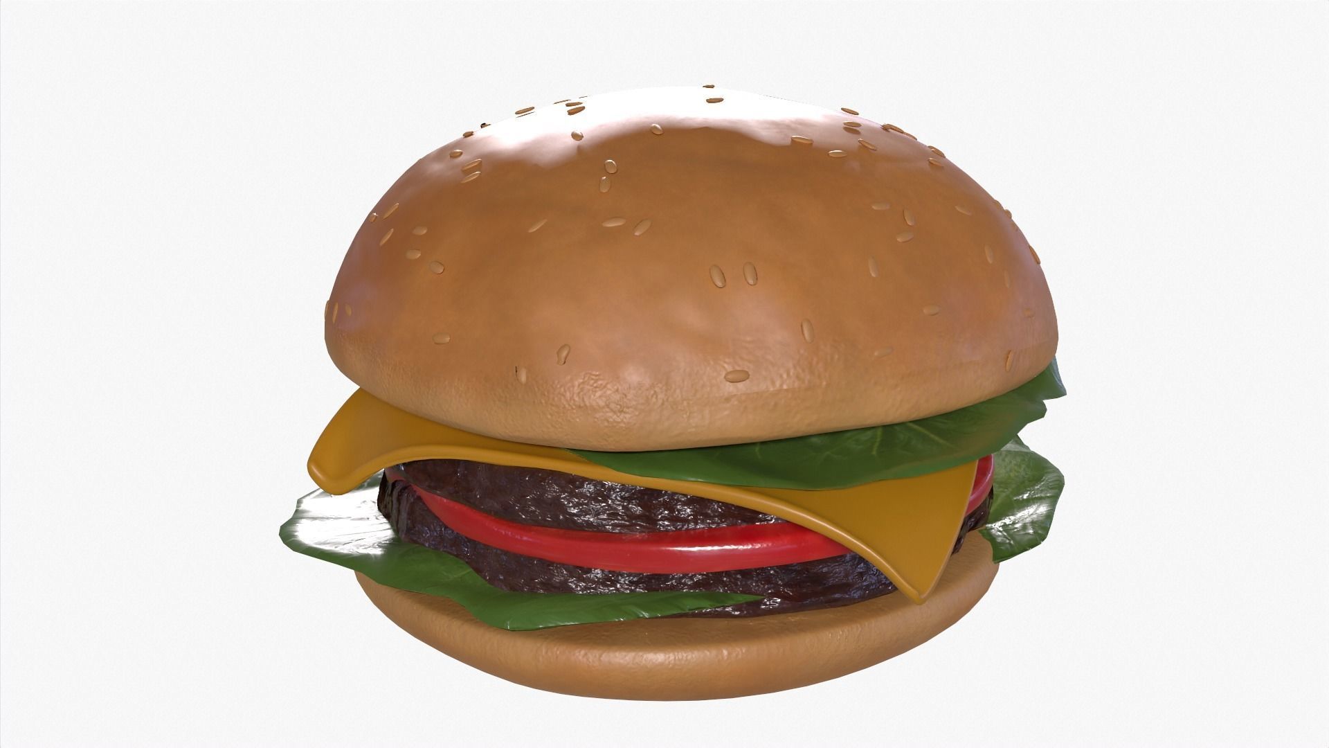 Hamburger Low-poly 3D model_2