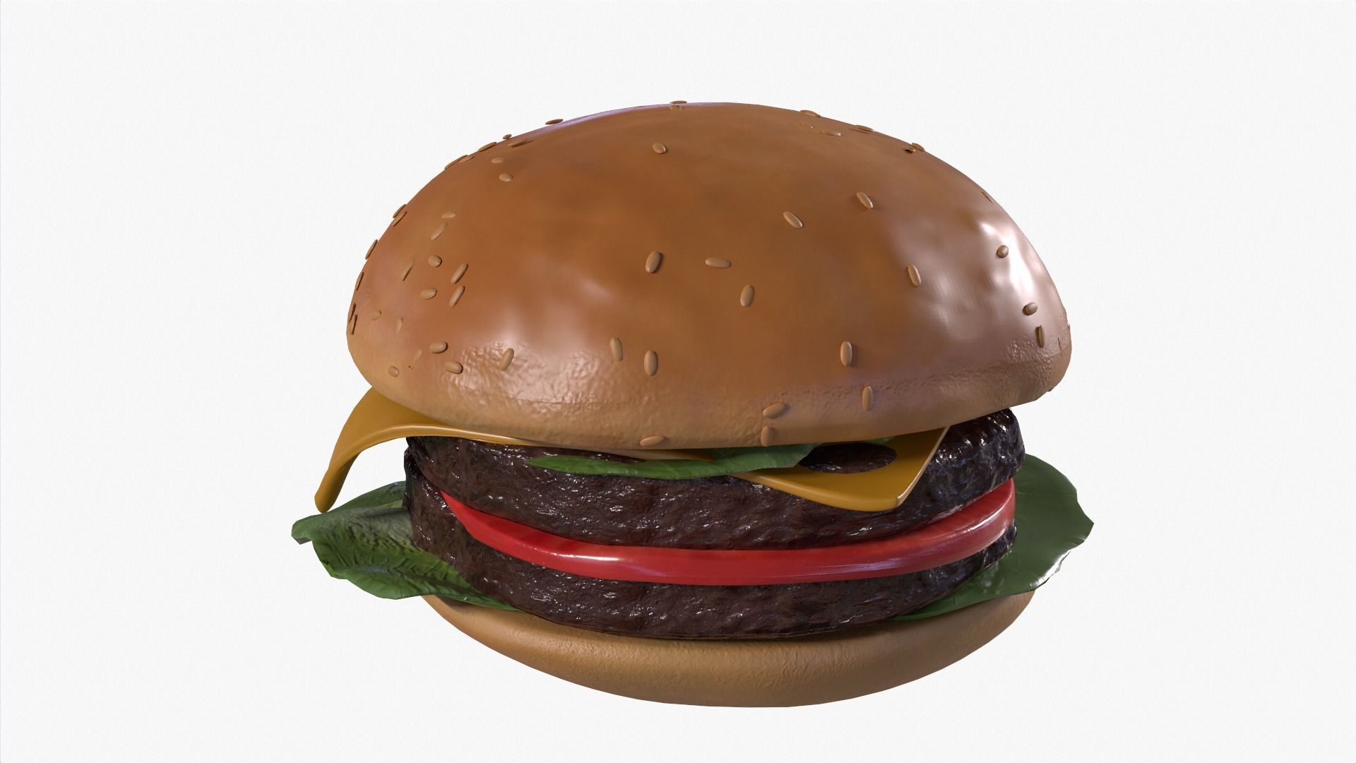 Hamburger Low-poly 3D model_5