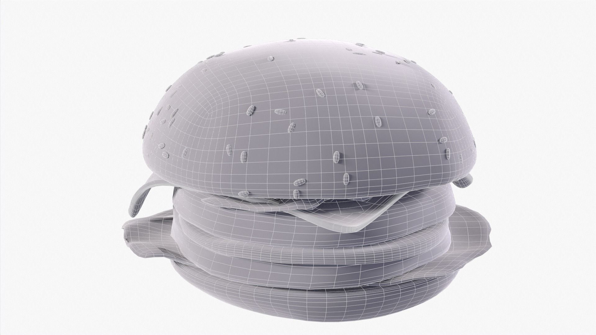 Hamburger Low-poly 3D model_6