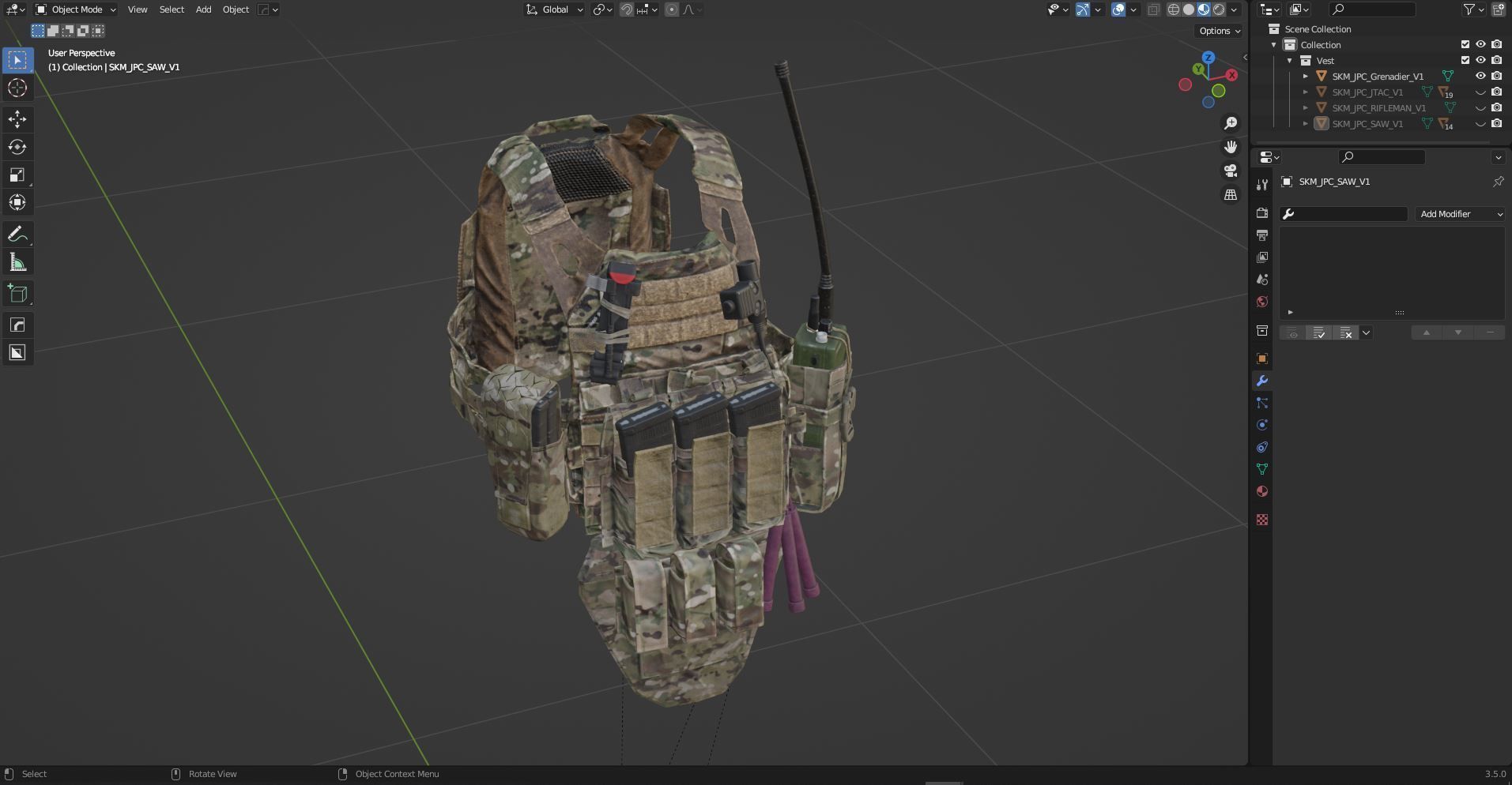 JPC PLATE CARRIER BUNDLE 3D Model Collection_49