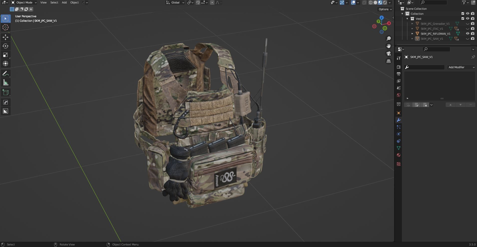 JPC PLATE CARRIER BUNDLE 3D Model Collection_47