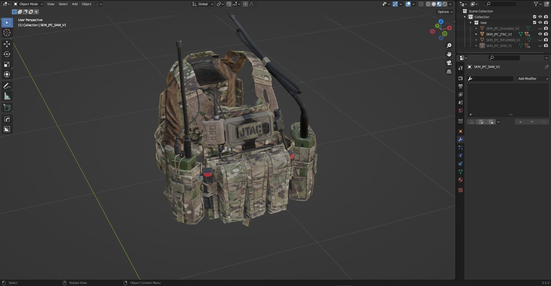 JPC PLATE CARRIER BUNDLE 3D Model Collection_48