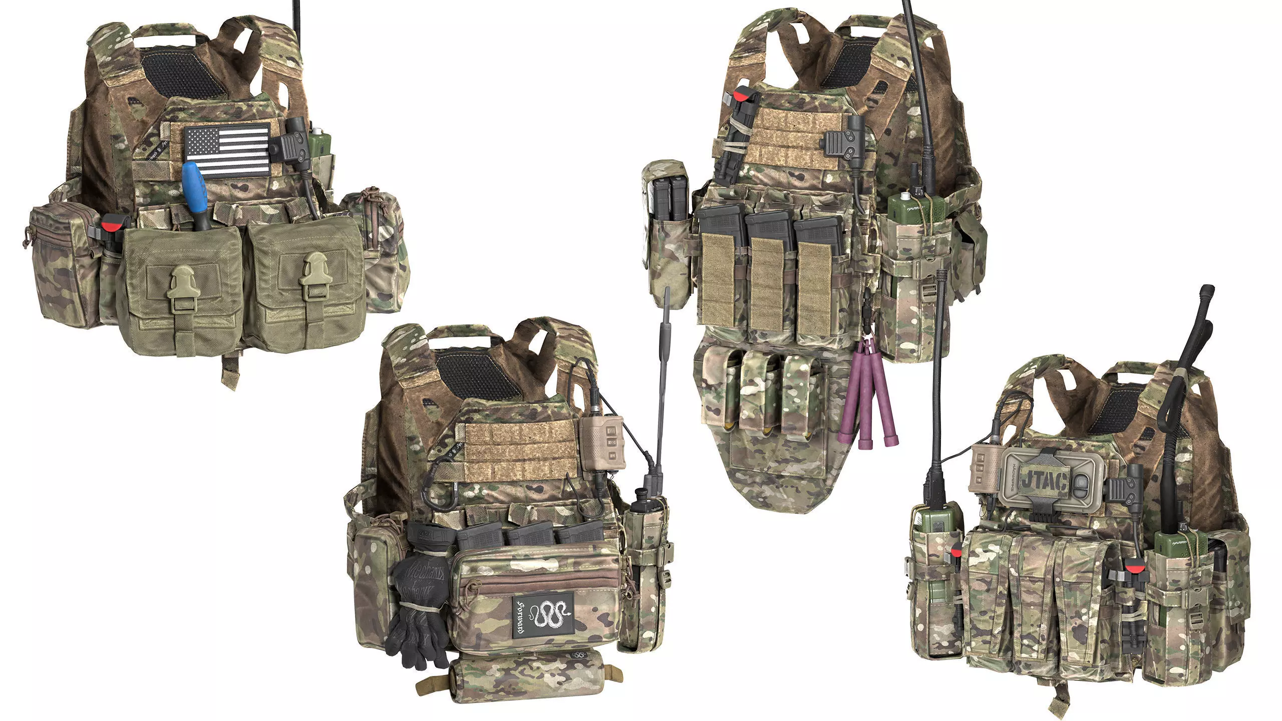 JPC PLATE CARRIER BUNDLE 3D Model Collection_0