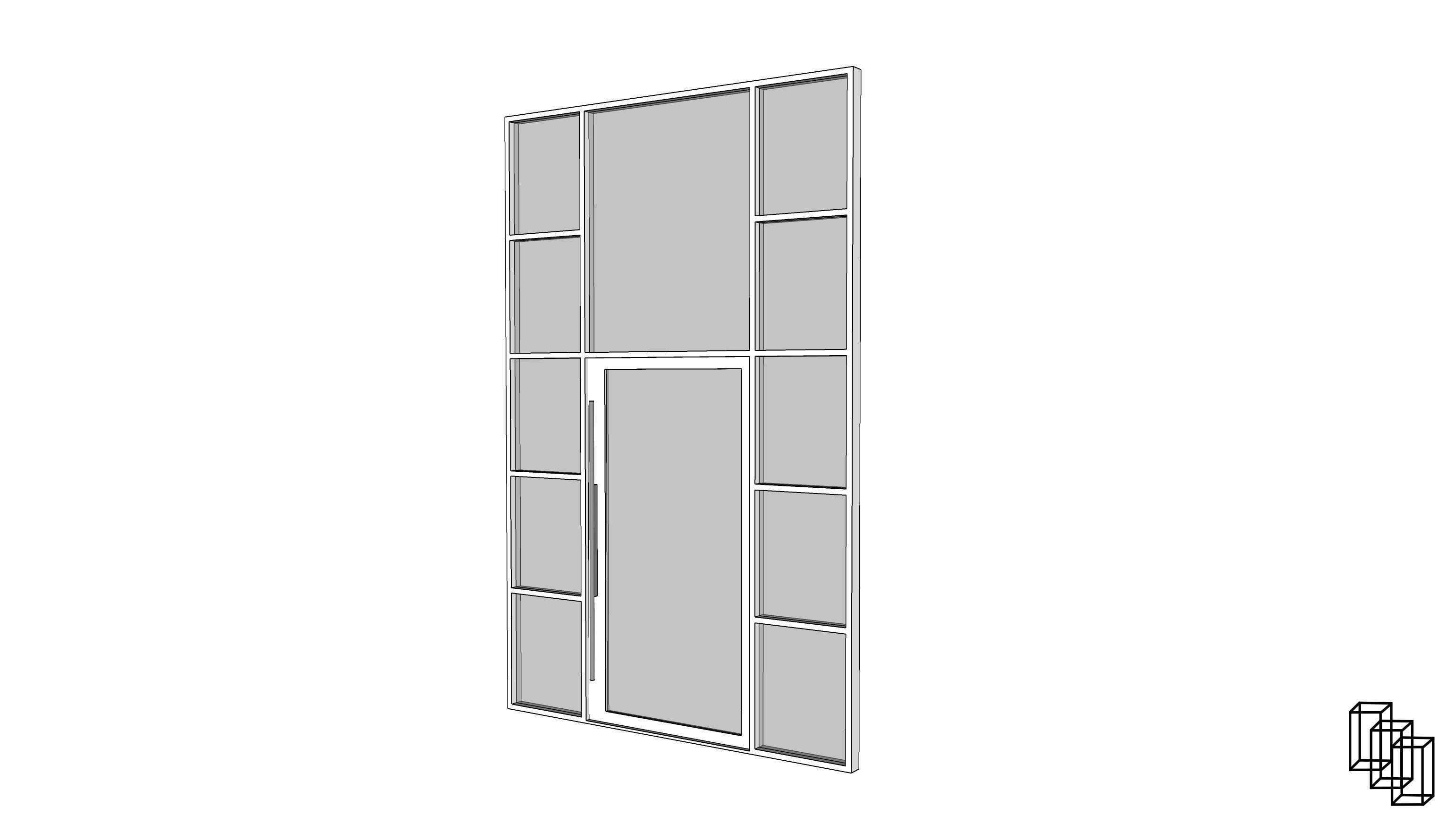 Pivot Door Low-poly 3D model_4