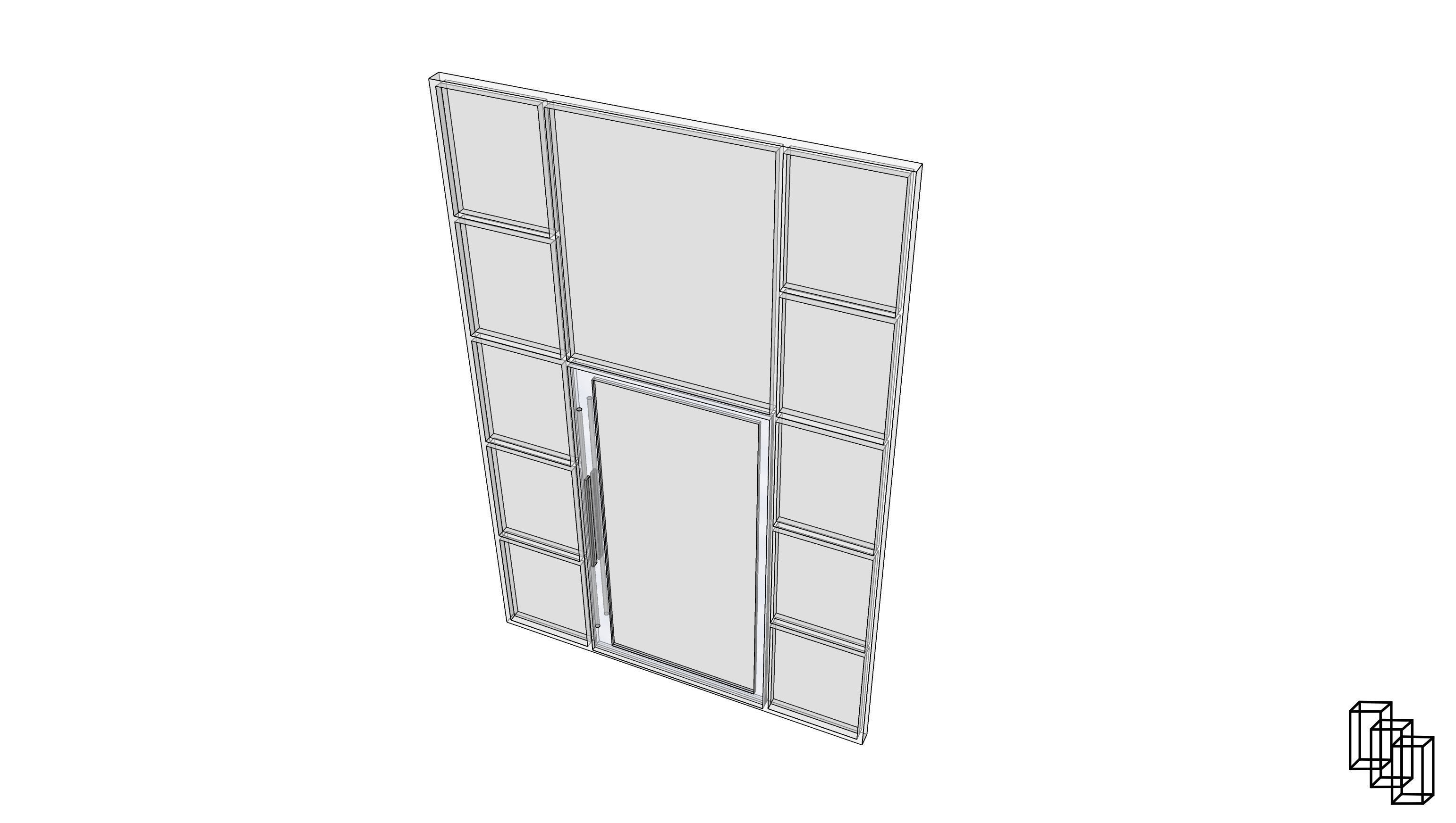 Pivot Door Low-poly 3D model_6