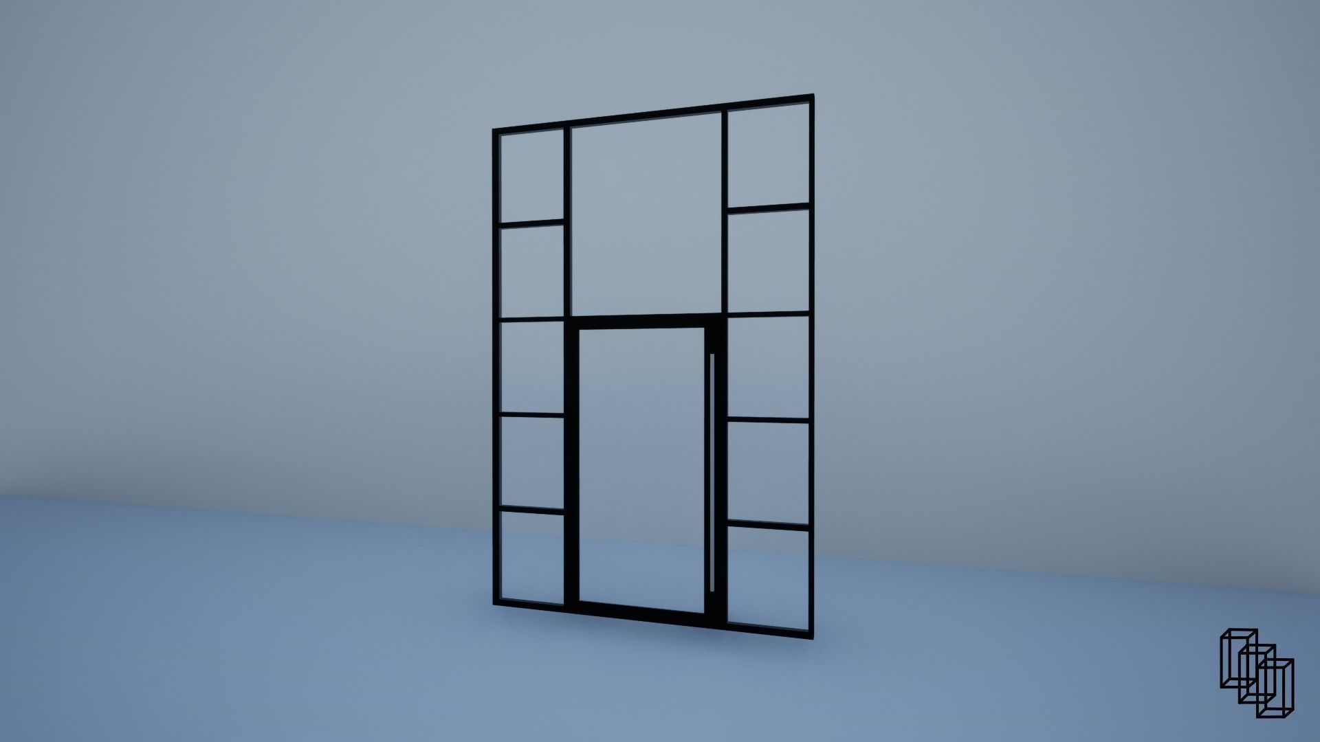 Pivot Door Low-poly 3D model_2