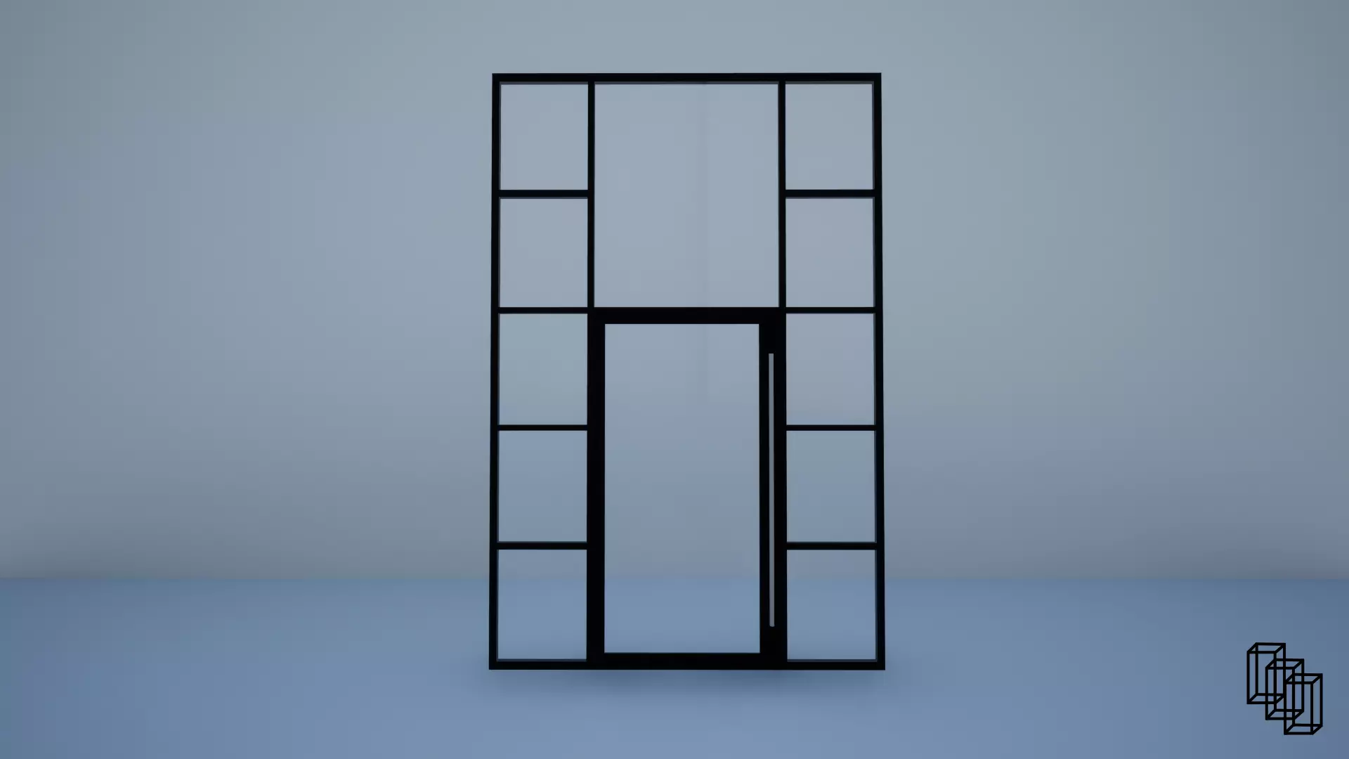 Pivot Door Low-poly 3D model_0