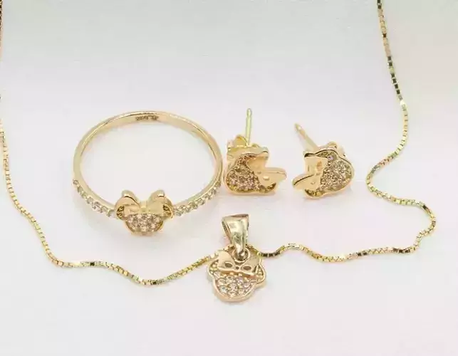 Set Minnie Mouse - Pendant - Earrings - Ring