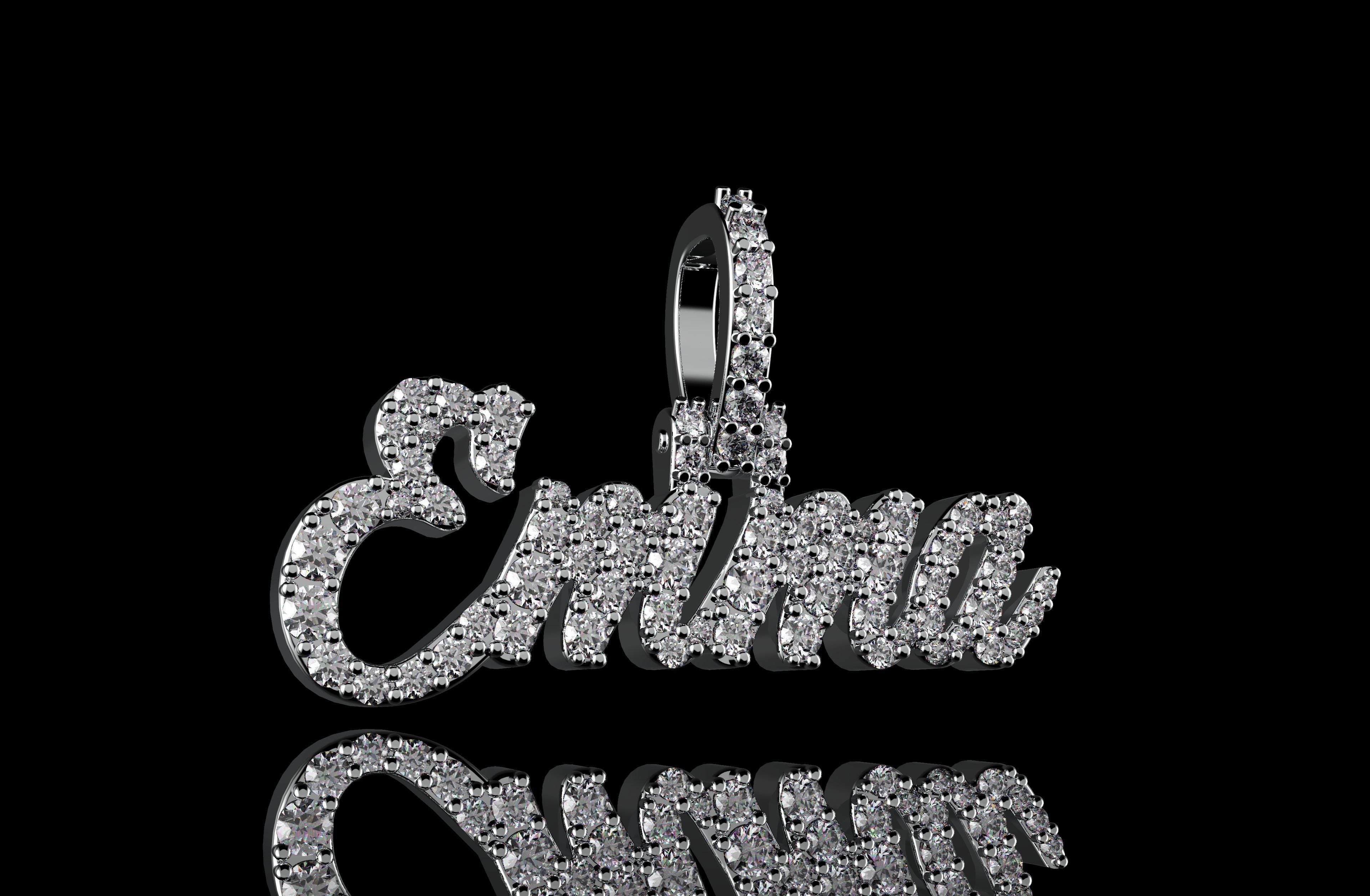 Pendant with the name Emma 3D model 3D printable CGTrader
