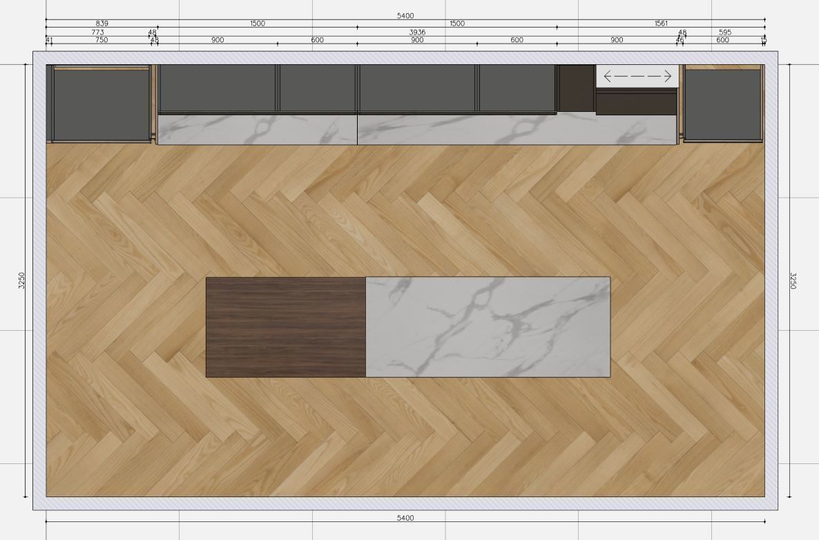 Minimalist Kitchen Interior Scene 3D model 3D model_5