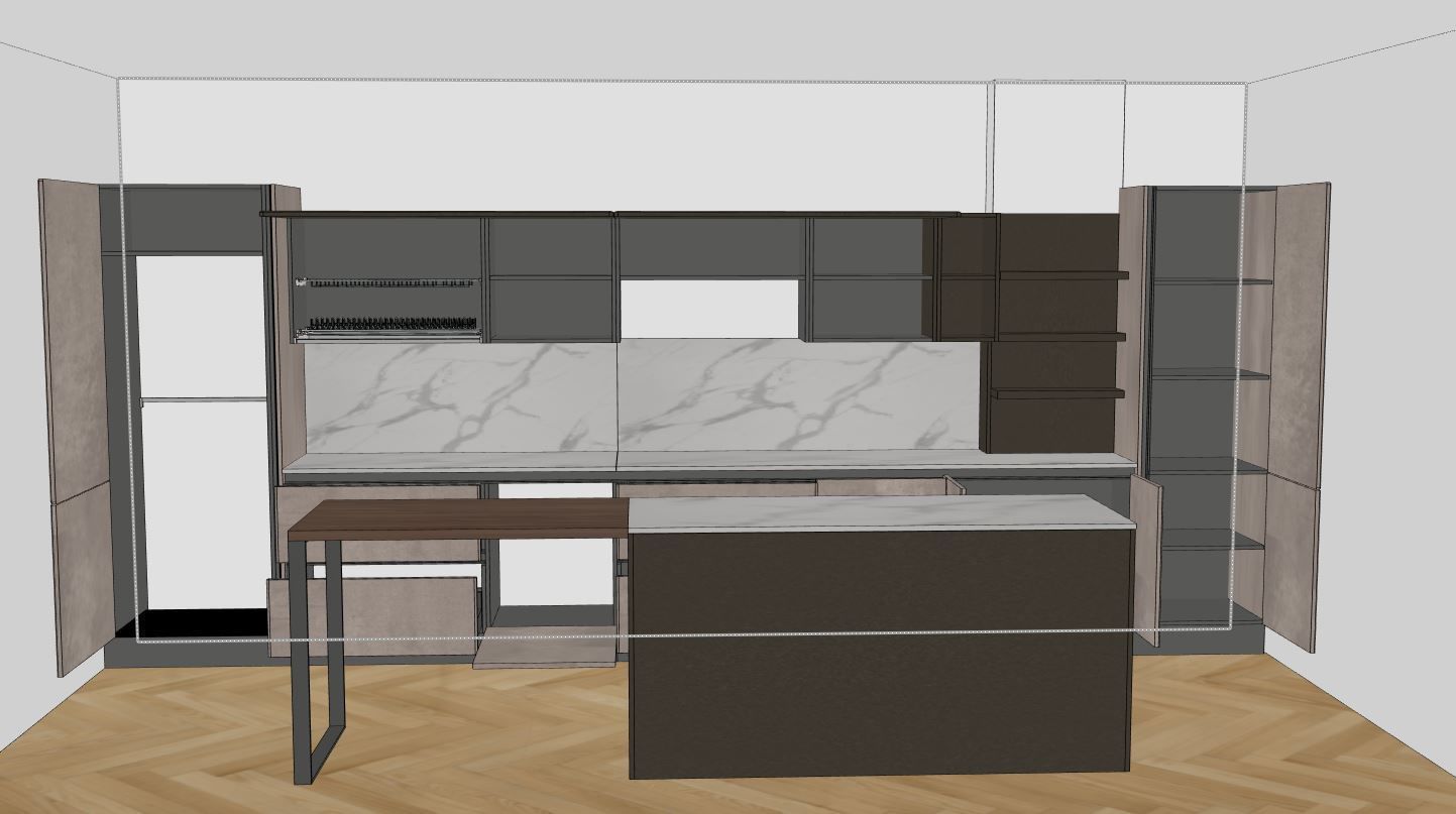 Minimalist Kitchen Interior Scene 3D model 3D model_4