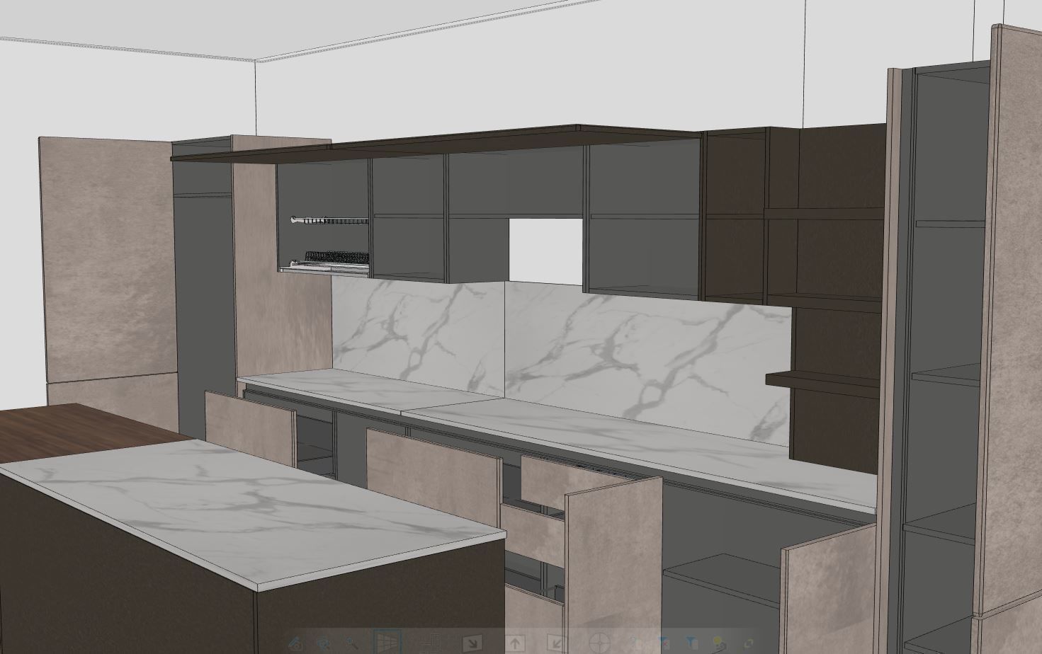 Minimalist Kitchen Interior Scene 3D model 3D model_3