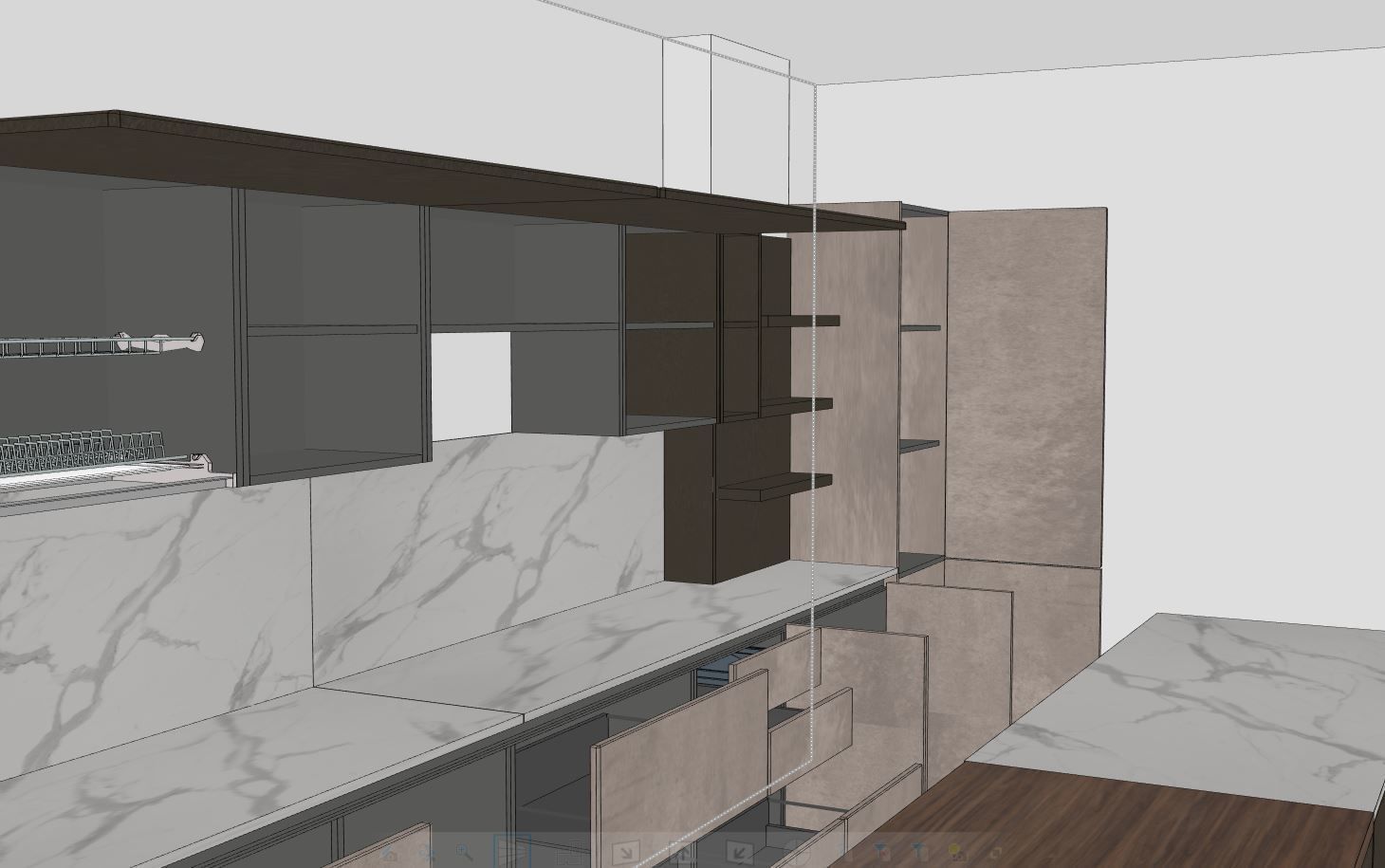 Minimalist Kitchen Interior Scene 3D model 3D model_2