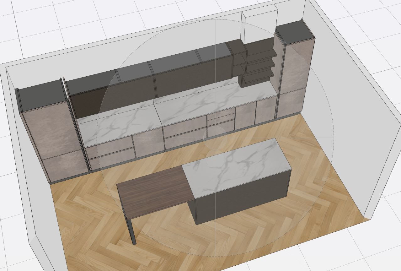 Minimalist Kitchen Interior Scene 3D model 3D model_1