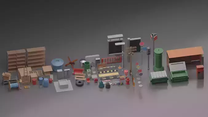 LowPoly CITYSCAPE 100 MODELS