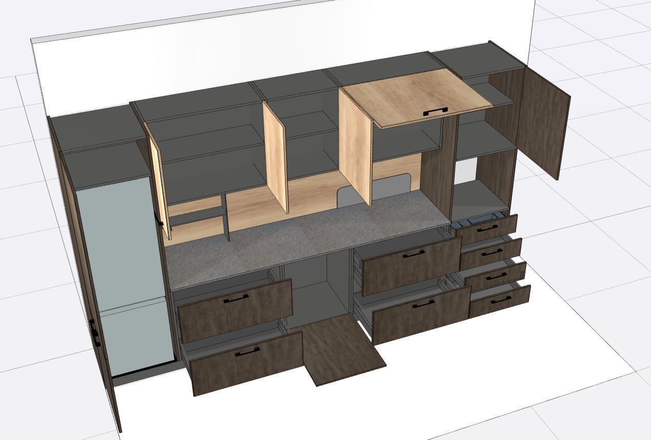 Kitchen italian design 3D model_2