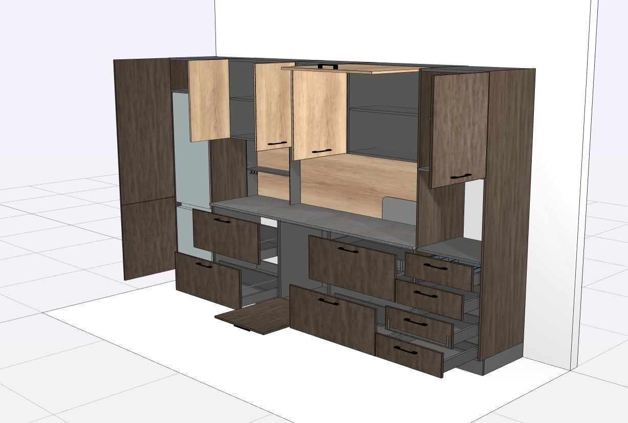 Kitchen italian design 3D model_3