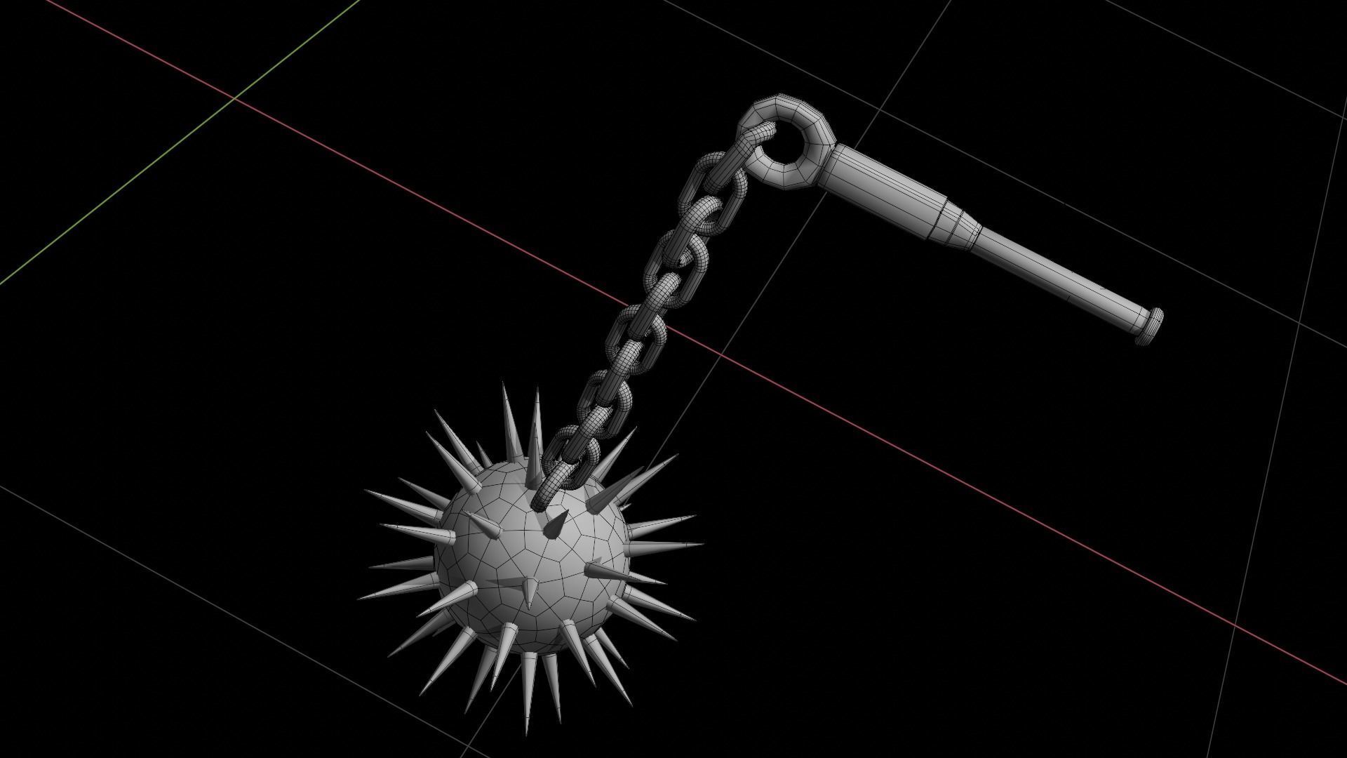 iron flail Low-poly 3D model_6