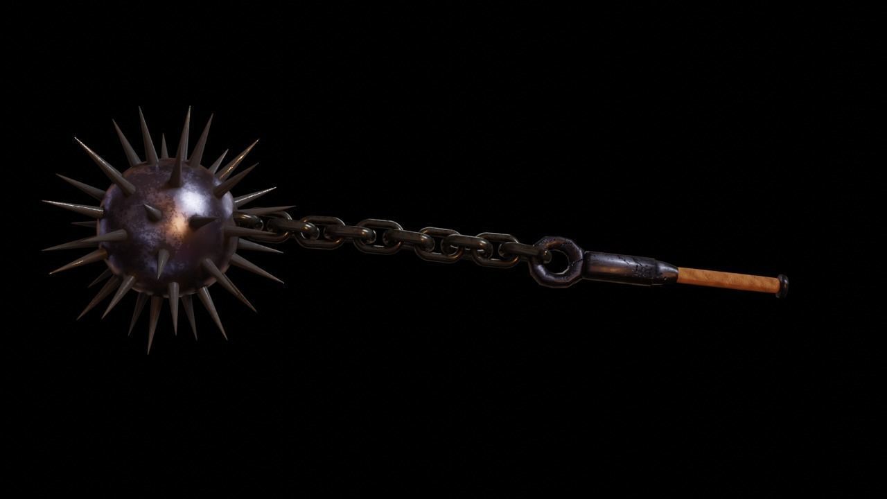 iron flail Low-poly 3D model_5