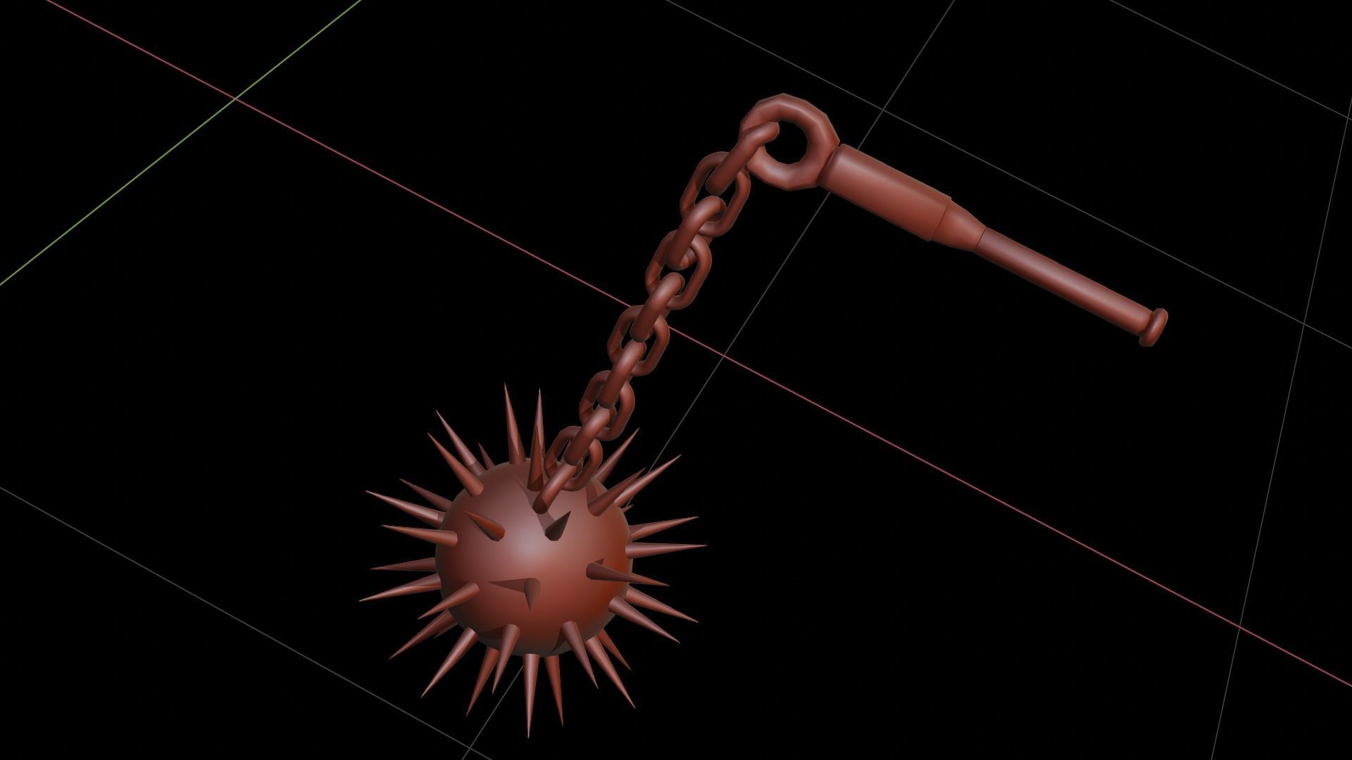 iron flail Low-poly 3D model_2