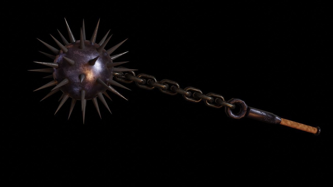 iron flail Low-poly 3D model_3