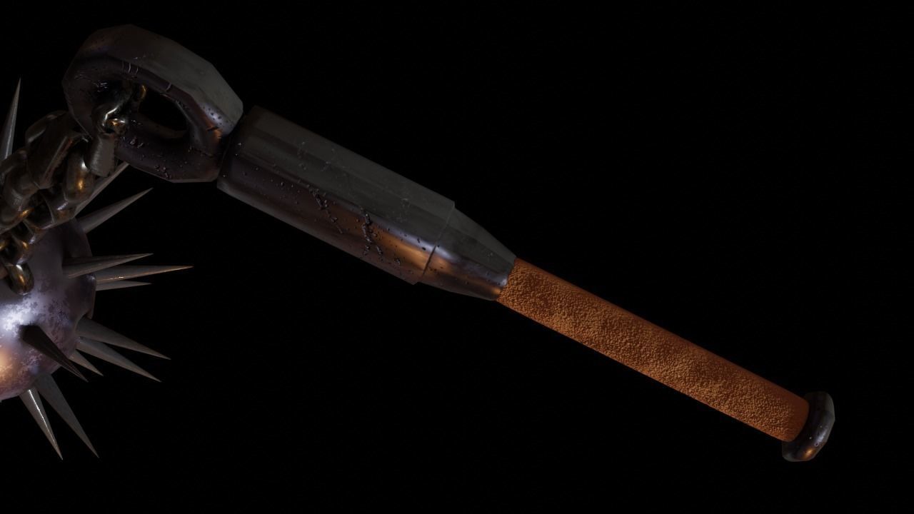 iron flail Low-poly 3D model_4
