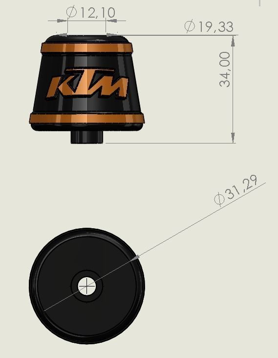Handlebar Knob 3D print model_16