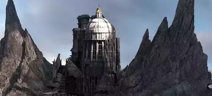 Lion Ancient Temple City Dome kitbash 1 3D model