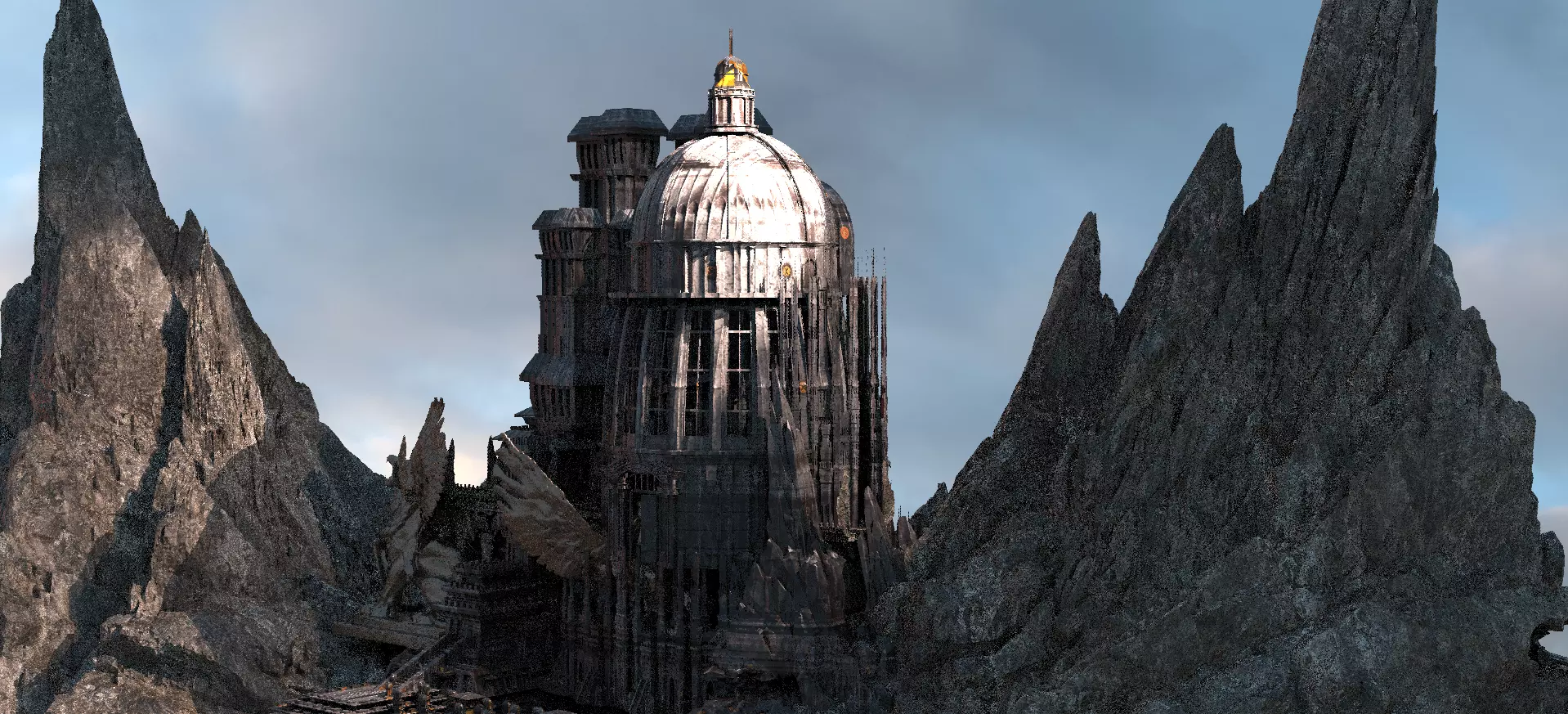 Lion Ancient Temple City Dome kitbash 1 3D model