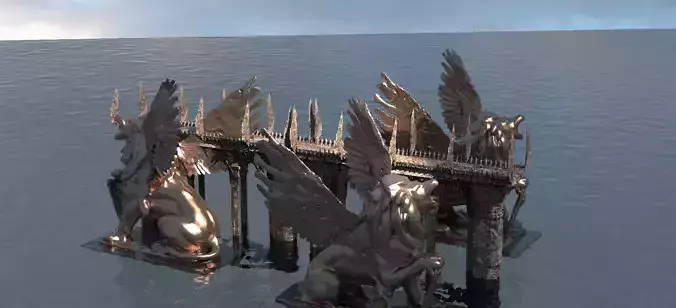 Lions  Ancient Bridges  3D model