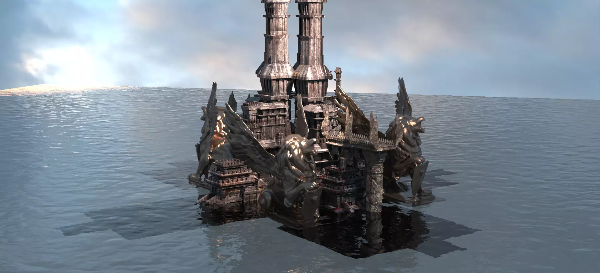 Lion Ancient Temple Complex Temple Towet 3D model