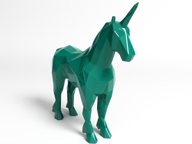 Polygon Unicorn 3D print model_5