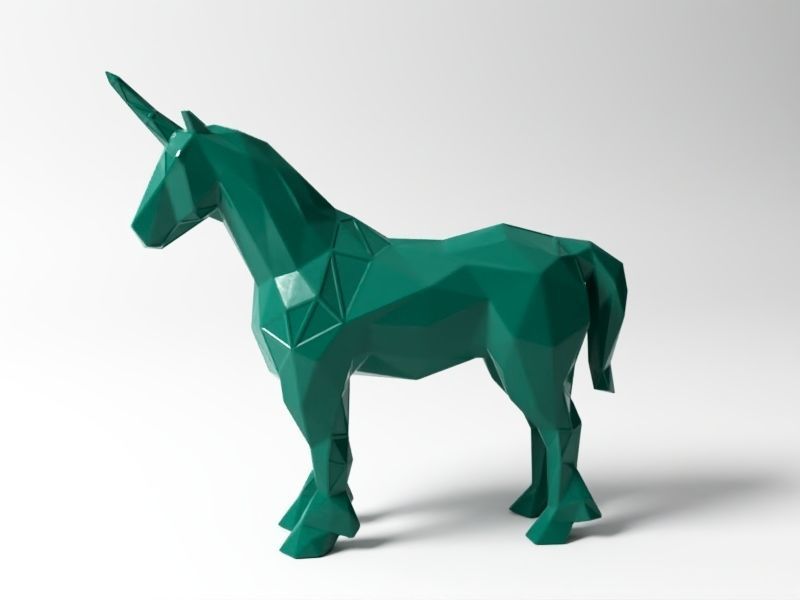 Polygon Unicorn 3D print model_1