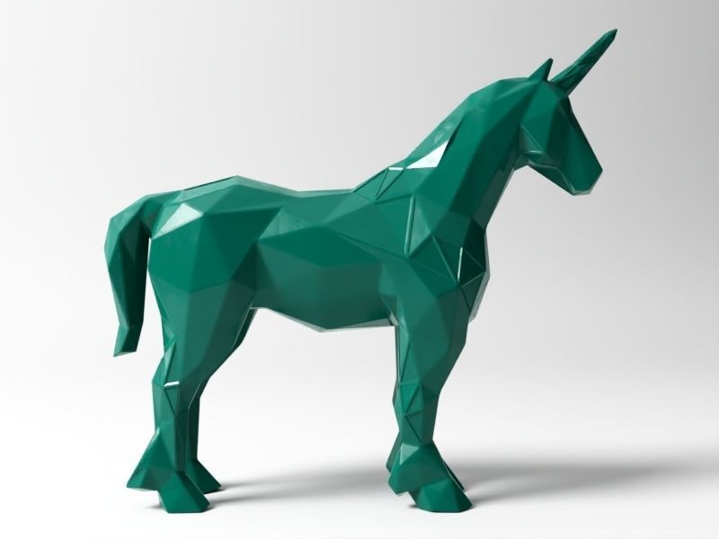 Polygon Unicorn 3D print model_4