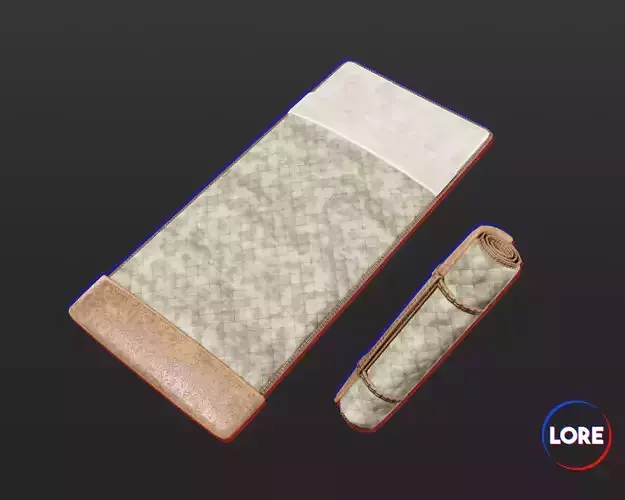 Medieval Common Accessory Bedroll Low-poly 3D model