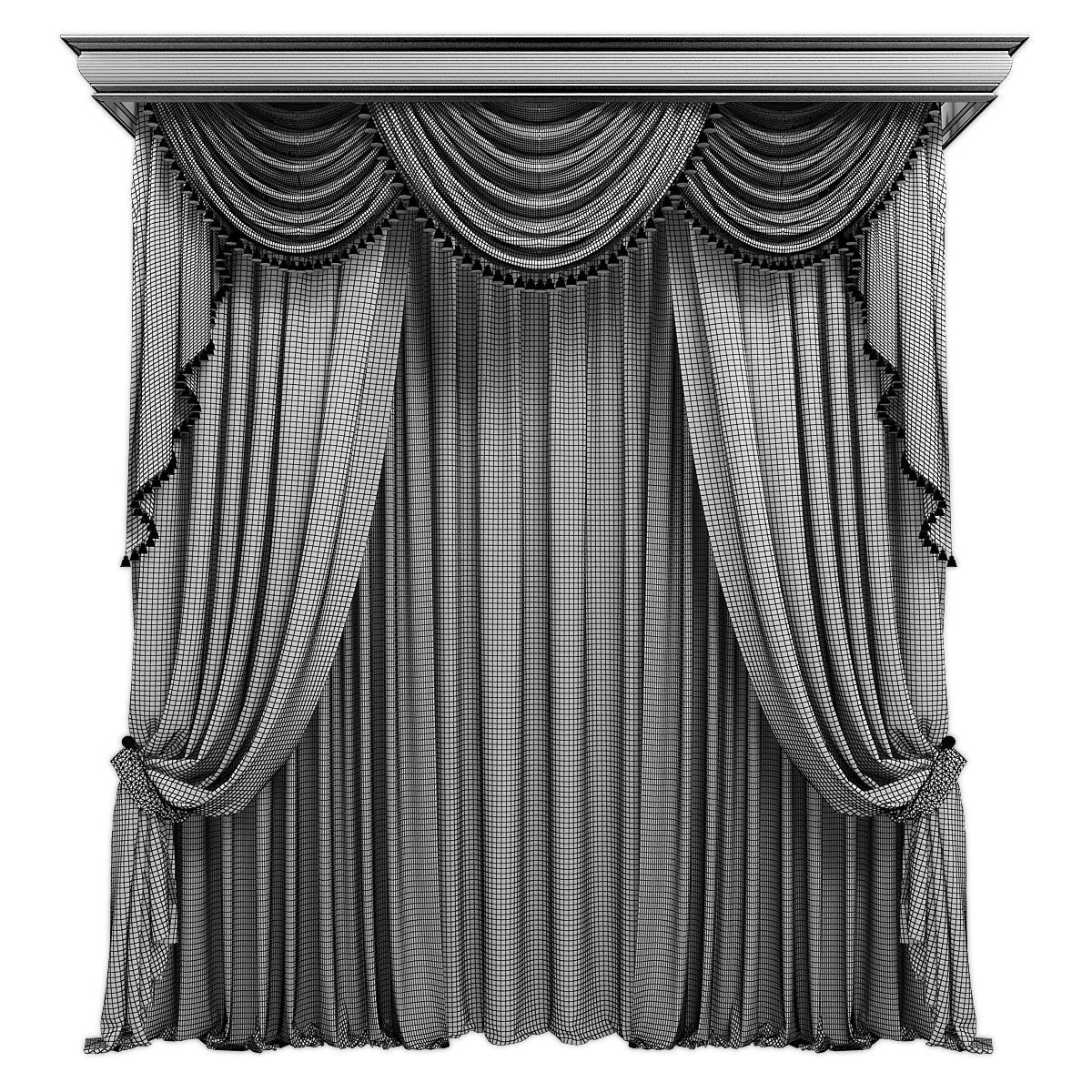 Curtains578 Low-poly 3D model_1