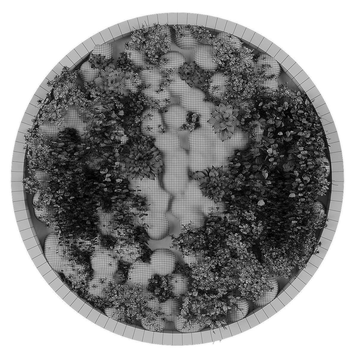 Vertical garden 210 Low-poly 3D model_1